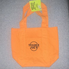 Trader Joe’s Foldable Canvas Reusable Shopping Bag Orange Solid Pattern