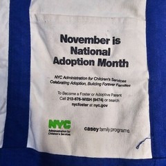 as is* NYC Administration Children’s Services Reusable Tote Bag 16×16 Canvas V5