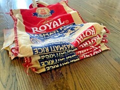 Burlap zippered jute tote brown feed sack bag set 6 country farm decor Rice bags