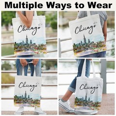 Chicago Souvenirs Tote Bag Travel Lover Beach Reusable Grocery Weekender