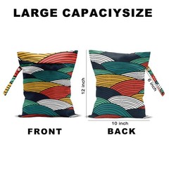 2Pcs Wave Print Wet Bags, Dry Bag Reusable for Swimsuit, Multicolor 1489