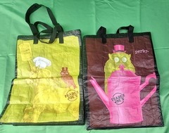 2 Trader Joes Reusable Tote Bag Perky Owl Uni-corny Corn Grocery Shopping Travel