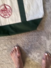 Trader Joe’s LARGE Reusable Heavy Canvas Shopping Bag, Off White & Green
