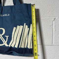 Re-Wrap Collab Barnes & Noble Canvas Tote Bag Blue & Cream 13x14x4 Book Design