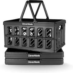 Collapsible Shopping Basket with Handles – 24L 3 Pack Collapsible Grocery Tot…