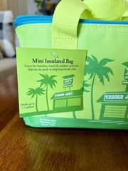 Trader Joe’s Mini Insulated Tote Bag Lime w/TJ Store scene 1.5 gallon NWT