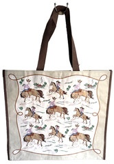 TJ MAXX REUSABLE LARGE TOTE SHOPPING BAG NEW WESTERN COWBOY COWGIRL HORSE RODEO