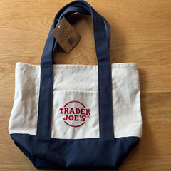 Trader Joe’s 2024 Mini Canvas Reusable Tote Bag, Navy Blue