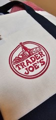 ☆☆Authentic NYC Trader Joe’s Tote Bag☆☆ Purse Beige/Navy Shopping Bag W/Tag