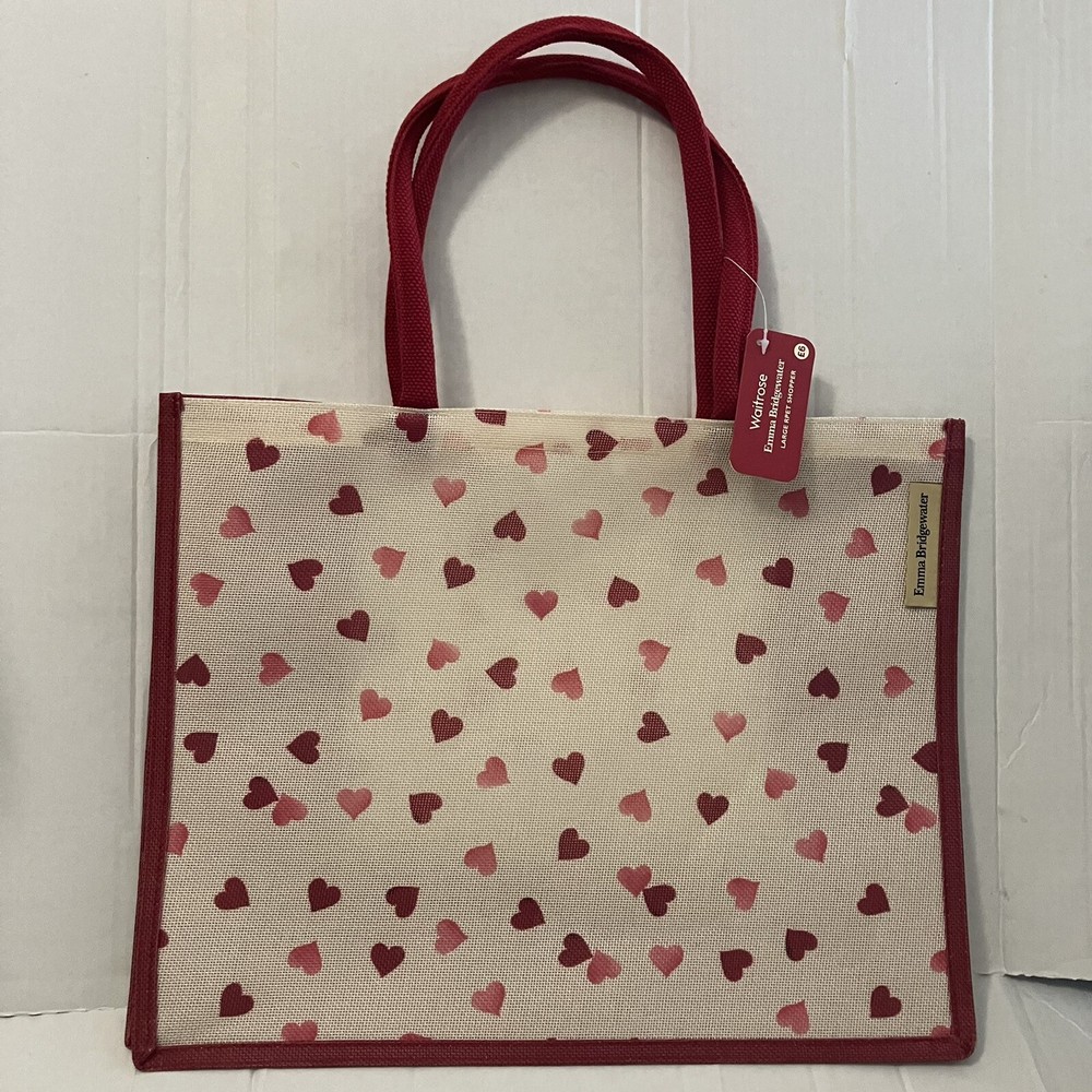 Waitrose Emma Bridgewater Love Hearts Tote Bag Red White Pink Shopper New