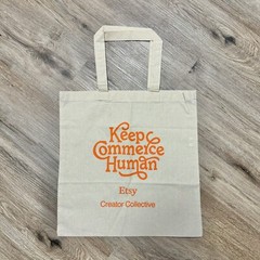 Etsy Creator Collective Keep Commerce Human Canvas Reusable Shopping Tote Bag