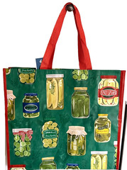 MARSHALLS REUSABLE LARGE TOTE SHOPPING BAG 20″ X 18″ PICKLES SPEARS DILL JAR NEW
