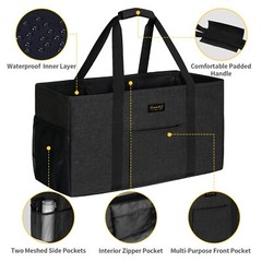 Extra Large Utility Tote Bag Stand Up Utility Tote With Metal Wire Frame & Hard
