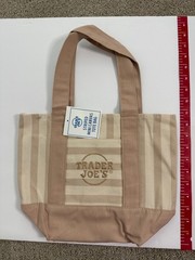 Trader Joe’s Limited Mini Canvas Pastel Striped Tote Bag 2026 Beige/Tan