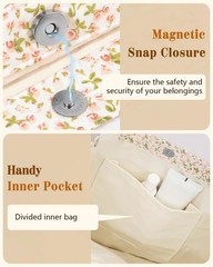 Aesthetic Tote Bag for Women – Reusable Grocery Bag with Buckle & Pocket PK W…