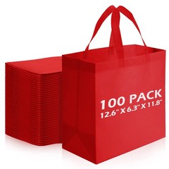 100 PCS Reusable Totes Bags – Non Woven Grocery Handle Bags for Events & Reta…