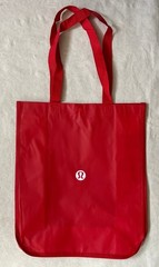 3 Lululemon Reusable Red White Black Shopping Totes Bags 14” x 16” x 6.5”