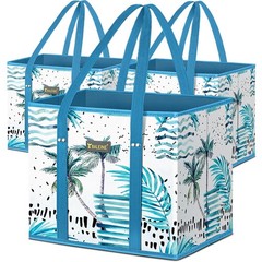 BALEINE 3Pk Reusable Grocery Bags, Foldable Shopping Bags for Groceries with …