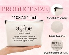 kdqua Christian Religion Agape Definition Makeup Bag, Multicolor