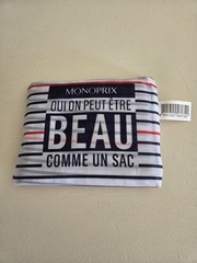 Monoprix Reusable Red,White&Blue Stripe Shopping Bag