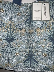 MORRIS & Co. 100% COTTON CANVAS HYACINTH FLORAL TOTE BAG 16”L 15”H 6”W NWT