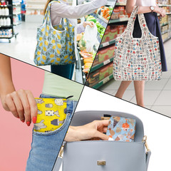 Reusable Foldable Shopping Bags, 4 Pack – Lightweight and Compact, Grocery Totes