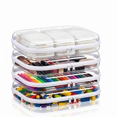 HQAUT Clear Hard Shell Zipper Case, 4 Pack Diaper Bag 4pcs-8*10inch,