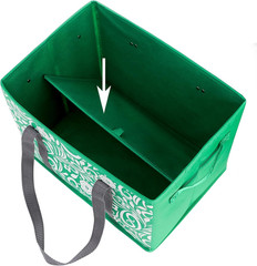Yarlung 4 Pack Reusable Grocery Bags, Collapsible Large Storage Box Bag with Rei