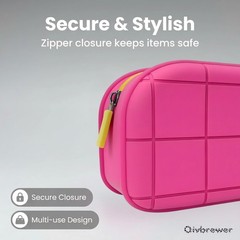 Qivbrewer Silicone Makeup Bag – Waterproof Cosmetic Organizer for Travel Pink