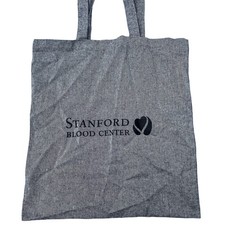 Stanford Blood Center Recycled Cotton Tote Bag 16×14 Gray student nurse gift NEW