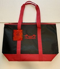 Trader Joe’s Insulated Reusable Shopping Bag Large Black Red 7 Gallon Zipper
