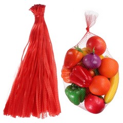 100Pcs Reusable Mesh Produce Bags, 17.7 Inches Hatching Bags, Red