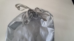 Silver Athleta Reusable Drawstring Bag 100% Recycled Polyester Used Good