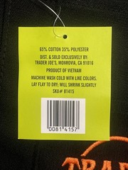 Limited Trader Joe’s Mini Halloween Canvas Tote Bag BLACK W Orange Lettering