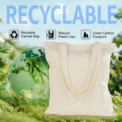 50/120 Pack Canvas Tote Bag Bulk for Business or Group, 13X15 Inches Blank Tote