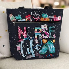 Large Waterproof Tote Bag Pocket Zipper Work Gift Nurse Shoulder Women Hand