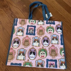 MARSHALL’S Extra Large Reusable Shopping Tote Bag Pink Cats Picture Frames NWT