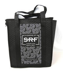INSULATED Grocery Bag Reusable Large Cooler Shopping Tote BLACK SRF Logo