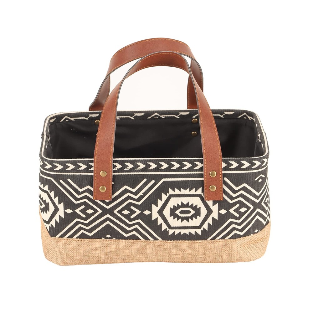Canvas Tote Bag, Small Rectangular Picnic Basket for Storage Shopping Laundry…