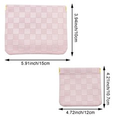 Arvintas 4PCS Small Waterproof Makeup Bag Set for Women, Mini White + pink