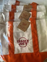 1PC Orange Trader Joe’s Mini Canvas Reusable Tote Bags Canvas Tote Bag gift bag