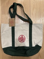 Trader Joe’s Reusable Canvas Tote Bag Beige Green Navy Solid