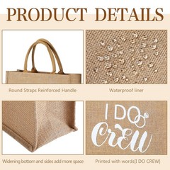 Sadnyy 10 Pieces Bridesmaid Gift Bags Bachelorette Tote Bags with Handles Lar…