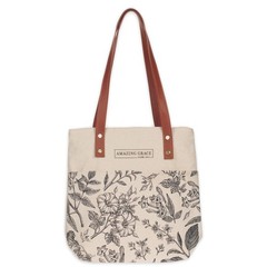 Canvas Floral Tote Bag for Women: Amazing Grace Inspirational Scripture for S…