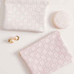 Arvintas 4PCS Small Waterproof Makeup Bag Set for Women, Mini White + pink