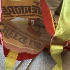 Trader Joe’s Cheese Experience Foldable Canvas Shopping Bag Red Yellow Pop Art