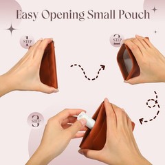 ISKYBOB 4PCS Small Makeup Bag for Purse, Portable Lambskin Medium, Business