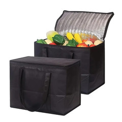 1PC Large Insulated Food Bag Reusable Foldable Hot Cold Meals Grocery Bags Zippe