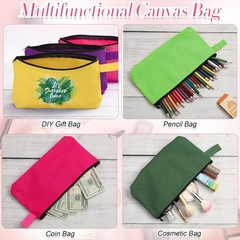 Reginary 60 Pieces Canvas Makeup Bags Bulk Cute Travel 7.5 x 5 x 2 Inch