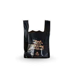 [1000] 1/8 Black Thank You Plastic Bags 10x5x18 – Grocery, Takeout, Retail Bulk